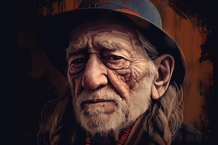 Illustrated image of Willie Nelson