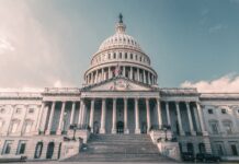Prohibitionist Group Seeks Rescheduling Delay Washington DC east side of Capitol Building at sunset below steps with grey coloring