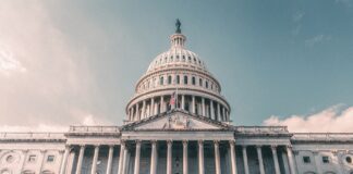 Prohibitionist Group Seeks Rescheduling Delay Washington DC east side of Capitol Building at sunset below steps with grey coloring