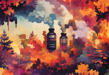 Rescheduling’s Potential Impact on the Vaping Sector heymanifesto abstract illustration for vapes fall colors