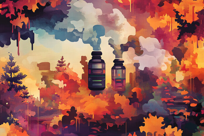 heymanifesto abstract illustration for vapes fall colors