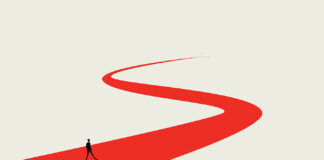 Networking: Playing the Long Game the Right Way business person walking on winding line objective long road