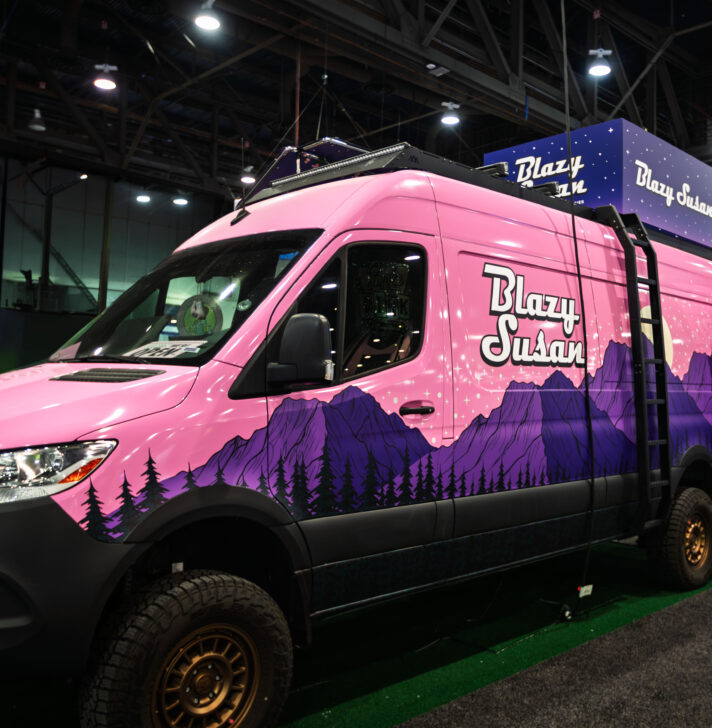 Blazy Susan branded pink van at MJBizCon 2024.