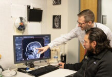 Study: Cannabis Impacts Working Memory Dr. Josh Gowin looking at a brain scan.