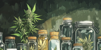 Wholesale Cannabis Flower Pricing Trends for 2025 Various glass jars filled with cannabis flower, showcasing different preservation methods and storage techniques for wholesale distribution.