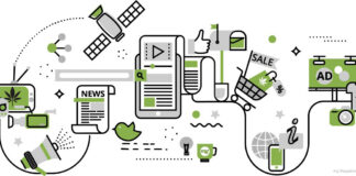 5 Tips for Maximizing Your Cannabis Advertising Budget Digital cannabis marketing and advertising concept with icons representing social media, e-commerce, news, and online promotions.