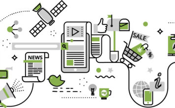 5 Tips for Maximizing Your Cannabis Advertising Budget Digital cannabis marketing and advertising concept with icons representing social media, e-commerce, news, and online promotions.