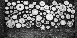 88 Years of Lies: Why It’s Time to End Cannabis Prohibition Black-and-white photo of a man walking past a stone wall covered in dozens of clocks, symbolizing the long history of cannabis prohibition.