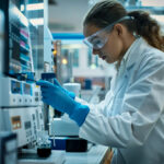 Cannabis Vape Tech 3.0: Science, Safety Standards, and Innovation Scientist in a cannabis lab testing vape oil formulation using analytical equipment to ensure safety and hardware compatibility.