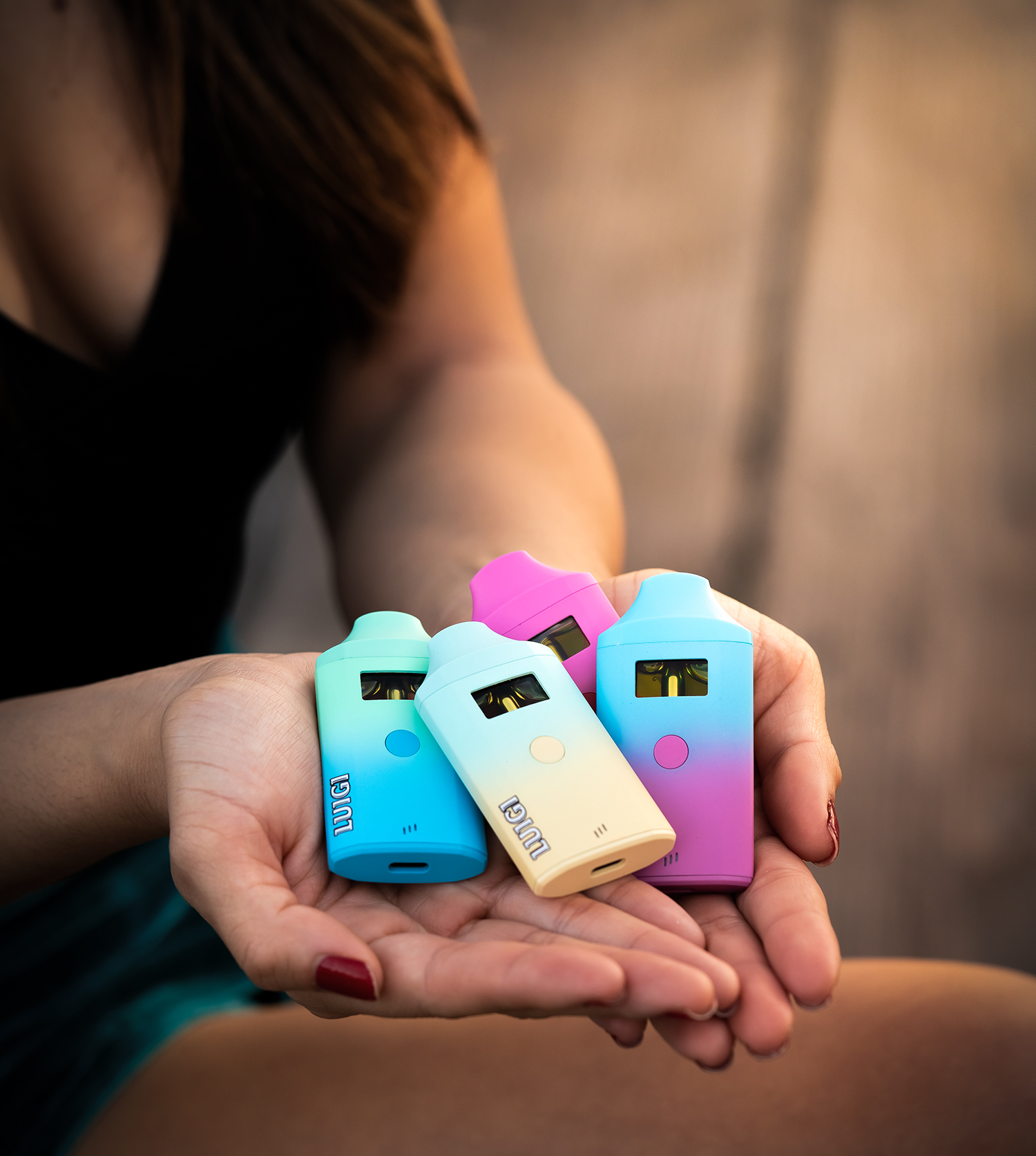 Luigi Oil Disposable Vape Devices in Gradient Colors