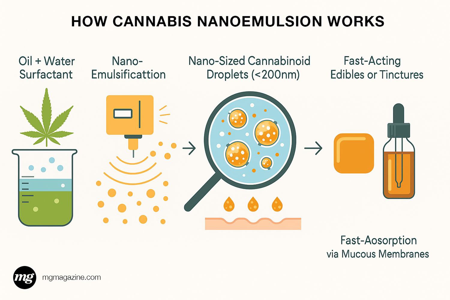 How Cannabis Nanoemulsion Works Infographic