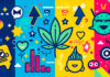 How to Measure the Real ROI of Cannabis PR Colorful abstract illustration representing cannabis PR and marketing analytics, including a cannabis leaf, digital metrics, media icons, and growth symbols.