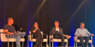 AI in Cultivation: MJBizCon Panel Stresses Fundamentals First Panelists seated onstage during an MJBizCon 2025 session about AI in cannabis cultivation, discussing environmental control, automation, and grow-room fundamentals.