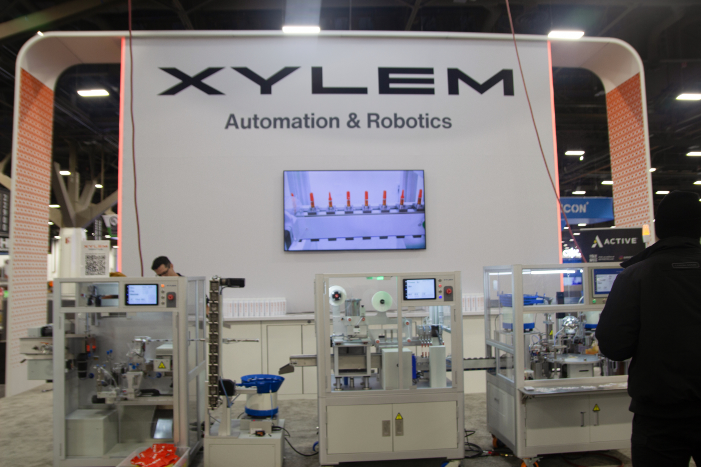 Xylem booth at MJBizCon 2025 featuring automation and robotics solutions for cannabis production.