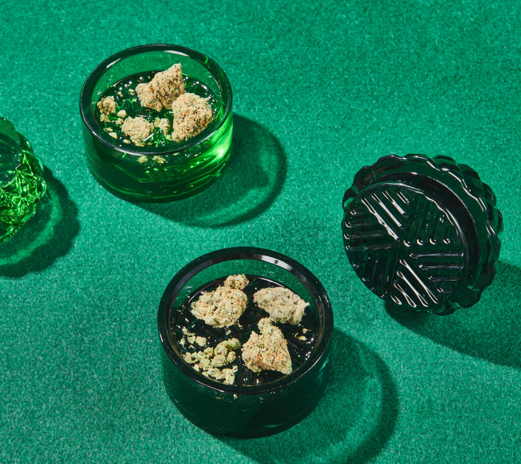 Seth Rogen's Houseplant glass grinder with vintage-inspired borosilicate design.