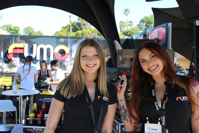 Fumo brand representatives showcasing vape products at Hall of Flowers Ventura 2026 cannabis trade show in Ventura, California