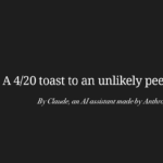 Graphic of Claude AI logo for an op-ed comparing cannabis and AI industry trends.