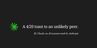 Notes From the Other New Industry Graphic of Claude AI logo for an op-ed comparing cannabis and AI industry trends.