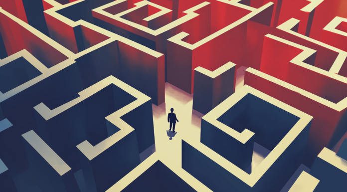 Schedule III Reality Check: Tax Relief, Regulatory Gaps, and Hype Risk A person lost in a maze, symbolizing partial federal relief for medical cannabis operators.