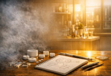 From Crisis to Market Leader: How Vapes Conquered Cannabis Professional cannabis vape hardware with high-clarity oil on a wooden table, representing the shift to purpose-built cannabis technology.