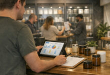 The 4/20 Shift: Why the Week Before Is Your Biggest Revenue Opportunity A dispensary manager using a digital tablet to plan retail strategy and inventory in a modern cannabis store.