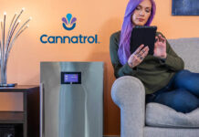 Cannatrol Company Spotlight Cannatrol advertisement of a woman using the Cannatrol app on a tablet