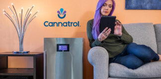 Cannatrol Company Spotlight Cannatrol advertisement of a woman using the Cannatrol app on a tablet