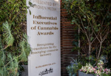 2026 Influential Executives of Cannabis Awards Fete Leaders in West Hollywood A sign announces the Influential Executives in Cannabis Awards at E.P. & L.P.’s rooftop restaurant and lounge in West Hollywood, California.