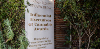 2026 Influential Executives of Cannabis Awards Fete Leaders in West Hollywood A sign announces the Influential Executives in Cannabis Awards at E.P. & L.P.’s rooftop restaurant and lounge in West Hollywood, California.