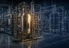 How Cannabis Manufacturers Can Fix Throughput Bottlenecks Extraction equipment shown beside an architectural blueprint of a cannabis manufacturing system
