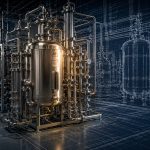 How Cannabis Manufacturers Can Fix Throughput Bottlenecks Extraction equipment shown beside an architectural blueprint of a cannabis manufacturing system