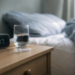 Small Study Links Frequent Cannabis Use to Higher Waking Cortisol Saliva collection tube beside a clock and water glass in early morning light