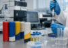 Nonprofit Finds Hemp THC Beverages Fall Short of Label Claims Unlabeled hemp THC beverage cans and liquid samples undergoing potency testing in a laboratory