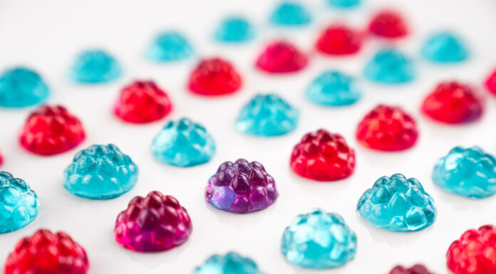How a Small Cannabis Company Beat Big Food to Natural Blue Vivid blue, red, and purple gummies made with natural color formulations.