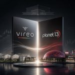 Vireo’s Planet 13 Deal Is about More than Store Count Vireo Growth and Planet 13 logos above cultivation facilities and the Las Vegas superstore in an illustration of the proposed acquisition.