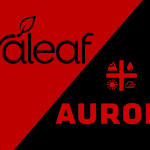 When the Aggressor Becomes the Target Image of Curaleaf's logo in red and Aurora's logo in black to symbolize a hostile takeover