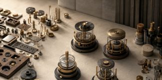 Four complete mechanical systems emerge from an array of specialized modular components.