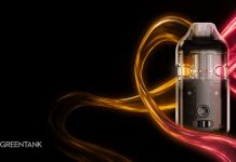 Cannabis Vapes Are Getting Bigger and More Specialized Greentank-branded cannabis vape hardware against a black background with red and amber light trails.