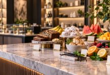 Cannabis Is Learning to Speak Consumer Flavor-inspired foods arranged like products on an upscale retail counter, illustrating changing cannabis naming and merchandising trends.