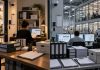 Cannabis Rules May Be Giving Scale an Unfair Advantage Split-scene illustration comparing a small cannabis business office and a larger regulated facility, each surrounded by compliance paperwork, security systems, and tracking software.