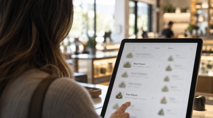 What’s in a Name? Plenty, if You Sell Cannabis Strains Dispensary shopper browsing a menu with familiar cannabis strain names.